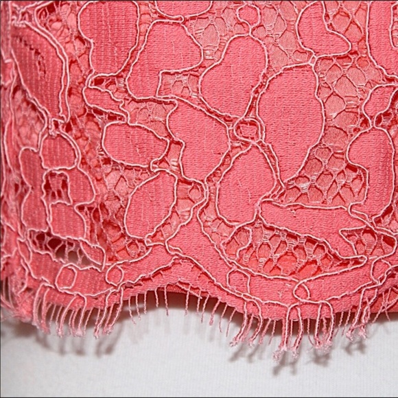 NBD Pink Floral Scallop Lace Fringe Cross-Back Halter Crop Top XSmall - Picture 12 of 16